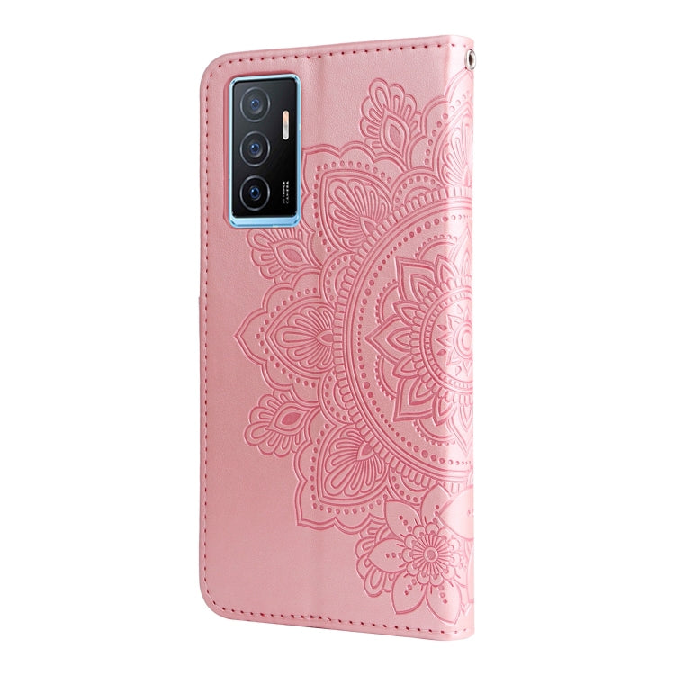 For vivo Y75 4G / S10e 7-petal Flowers Embossing Leather Phone Case
