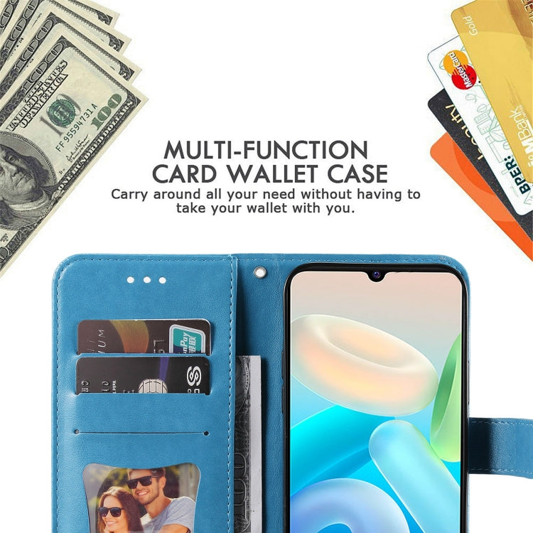 For vivo Y75 4G / S10e 7-petal Flowers Embossing Leather Phone Case