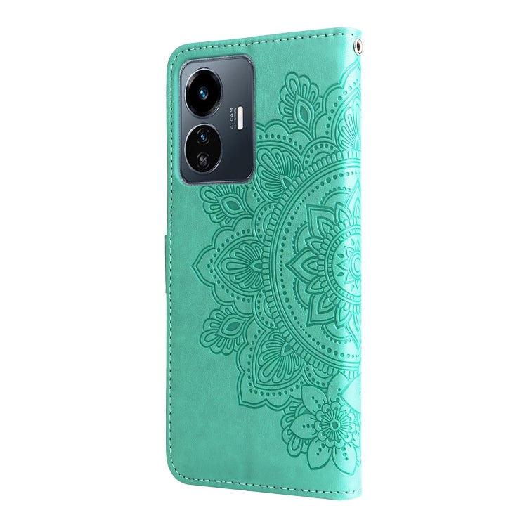 For vivo Y77 5G 7-petal Flowers Embossing Leather Phone Case
