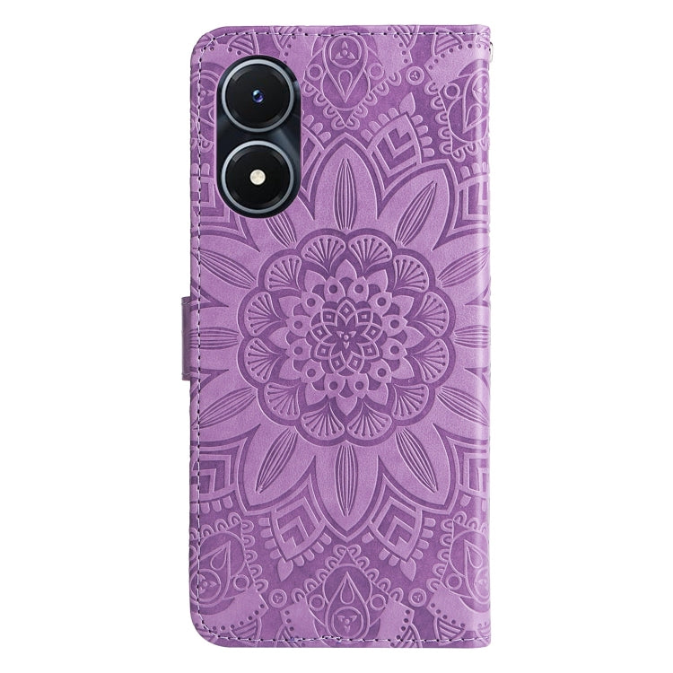 For vivo Y02s Embossed Sunflower Leather Phone Case