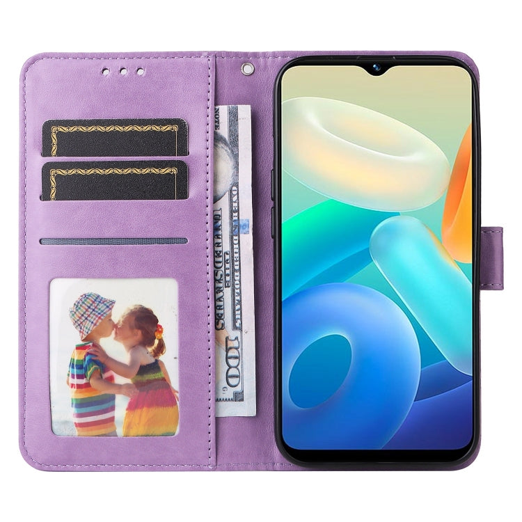 For vivo Y02s Embossed Sunflower Leather Phone Case