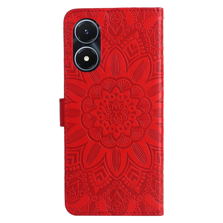 For vivo Y02s Embossed Sunflower Leather Phone Case