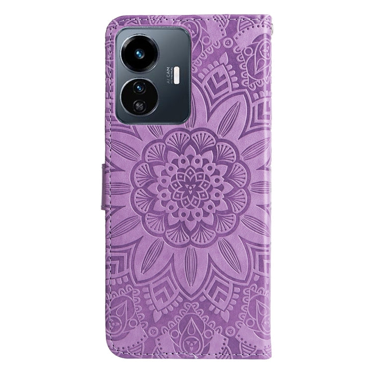 For vivo Y77 5G Embossed Sunflower Leather Phone Case