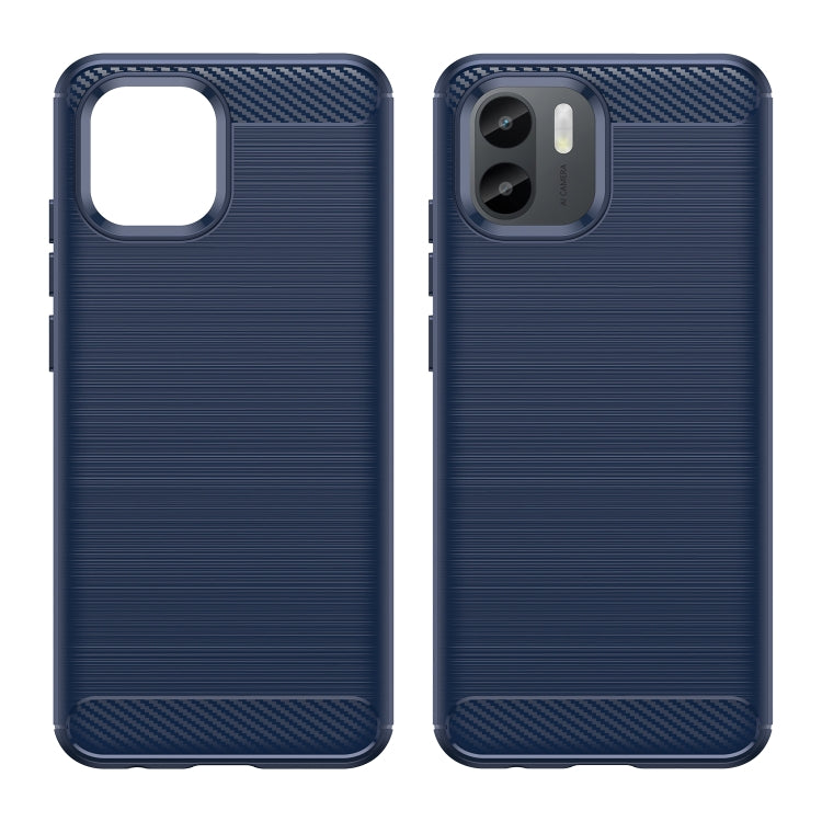 For Xiaomi Redmi A1 Brushed Texture Carbon Fiber TPU Phone Case