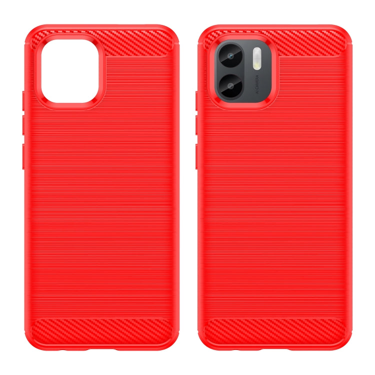For Xiaomi Redmi A1 Brushed Texture Carbon Fiber TPU Phone Case