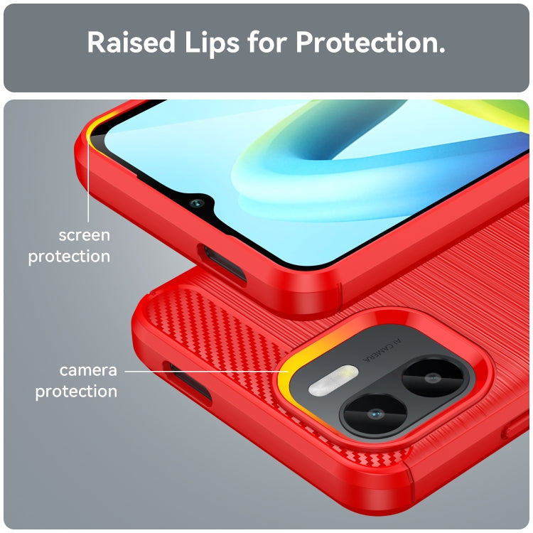 For Xiaomi Redmi A1 Brushed Texture Carbon Fiber TPU Phone Case
