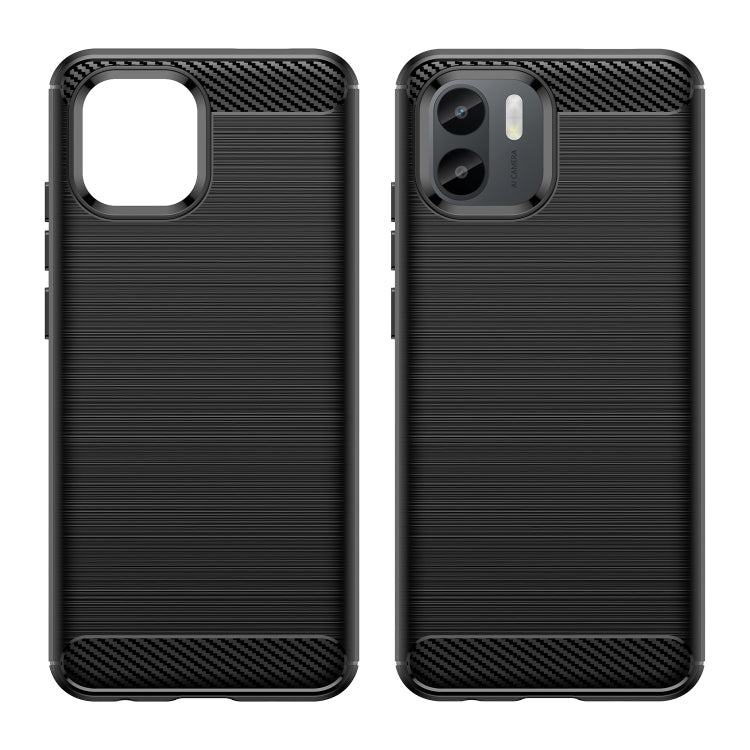 For Xiaomi Redmi A1 Brushed Texture Carbon Fiber TPU Phone Case