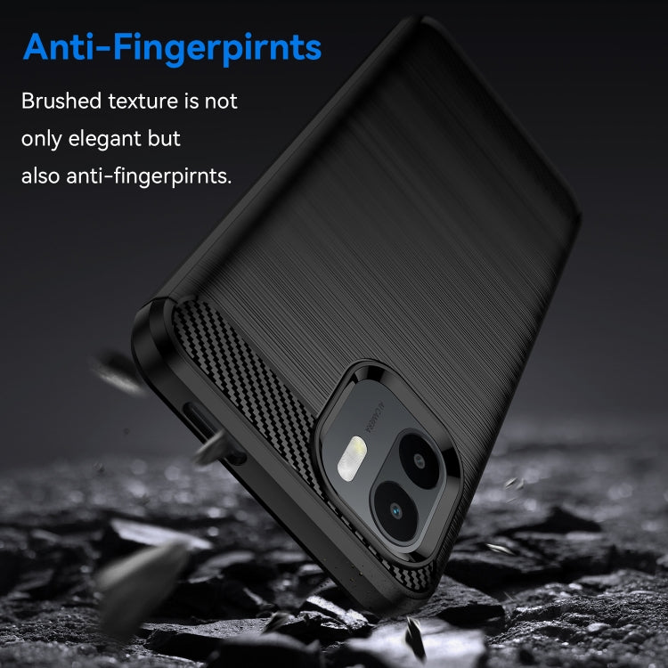 For Xiaomi Redmi A1 Brushed Texture Carbon Fiber TPU Phone Case