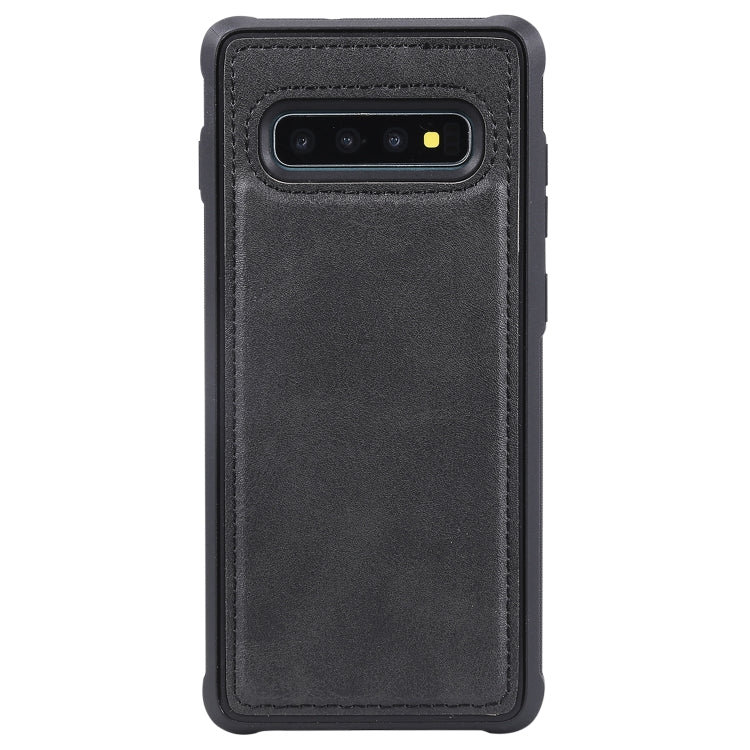 For Galaxy S10+ Magnetic Shockproof PC + TPU + PU Leather Protective Case