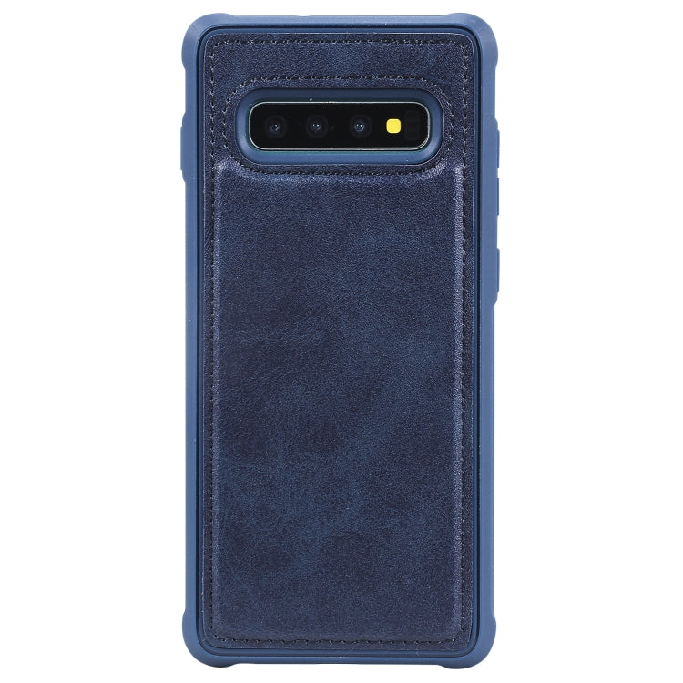 For Galaxy S10+ Magnetic Shockproof PC + TPU + PU Leather Protective Case