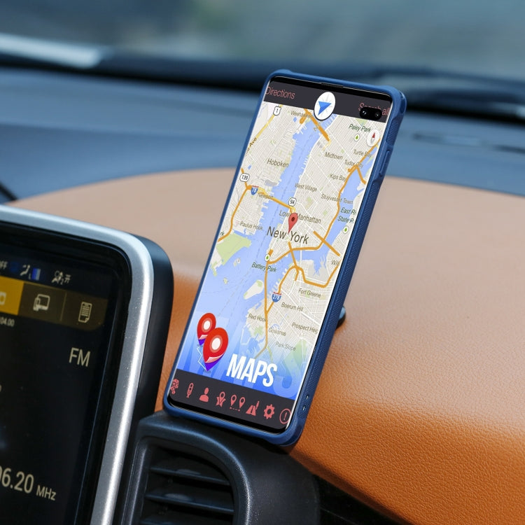 For Galaxy S10+ Magnetic Shockproof PC + TPU + PU Leather Protective Case