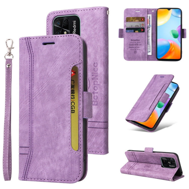 For Xiaomi Redmi 10C BETOPNICE Dual-side Buckle Leather Phone Case