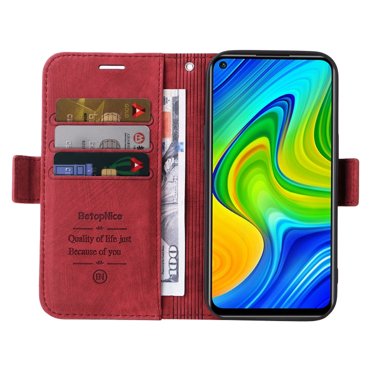 For Xiaomi Redmi Note 9 4G BETOPNICE Dual-side Buckle Leather Phone Case