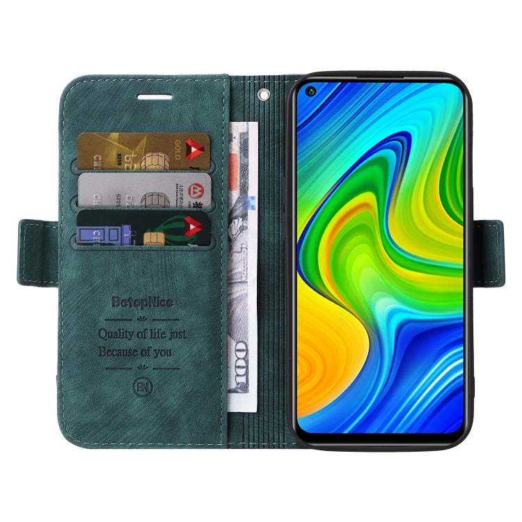 For Xiaomi Redmi Note 9 4G BETOPNICE Dual-side Buckle Leather Phone Case