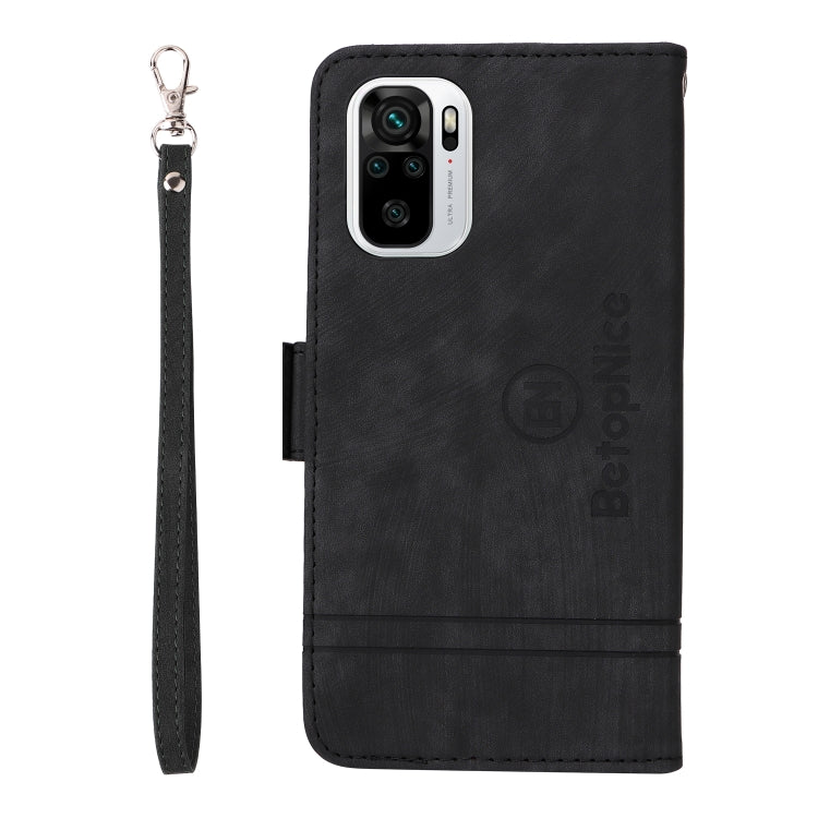 For Xiaomi Redmi Note 10 4G Indian BETOPNICE Dual-side Buckle Leather Phone Case