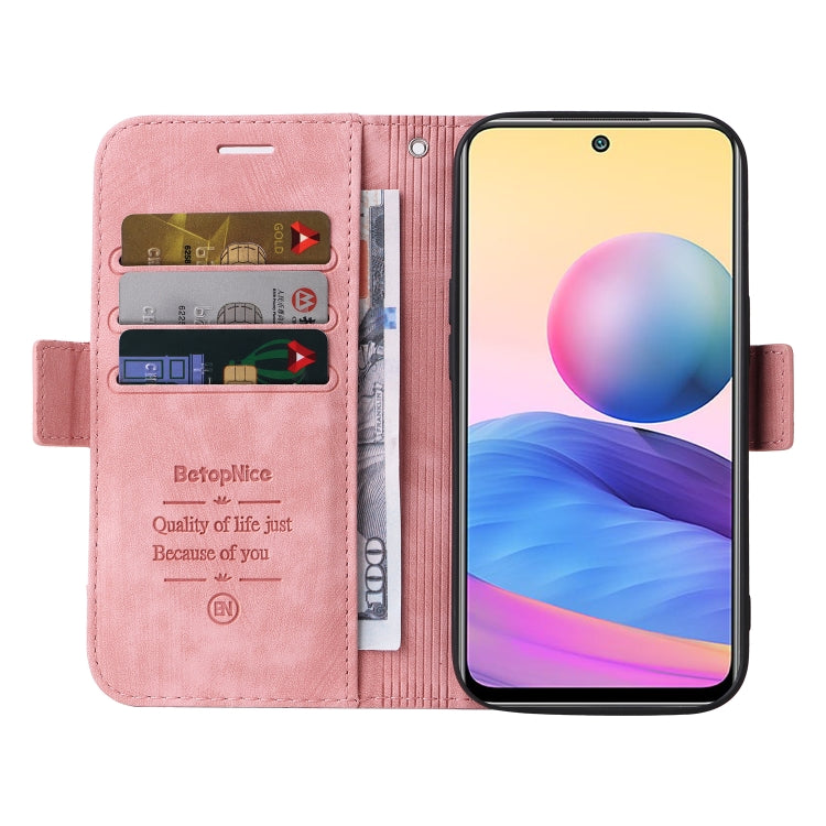 For Xiaomi Redmi Note 10 5G BETOPNICE Dual-side Buckle Leather Phone Case
