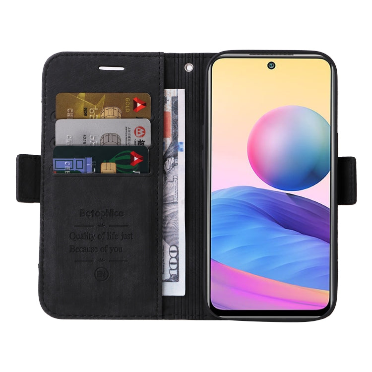 For Xiaomi Redmi Note 10 5G BETOPNICE Dual-side Buckle Leather Phone Case