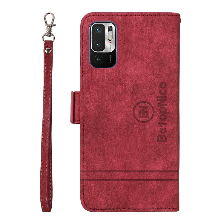 For Xiaomi Redmi Note 10 5G BETOPNICE Dual-side Buckle Leather Phone Case