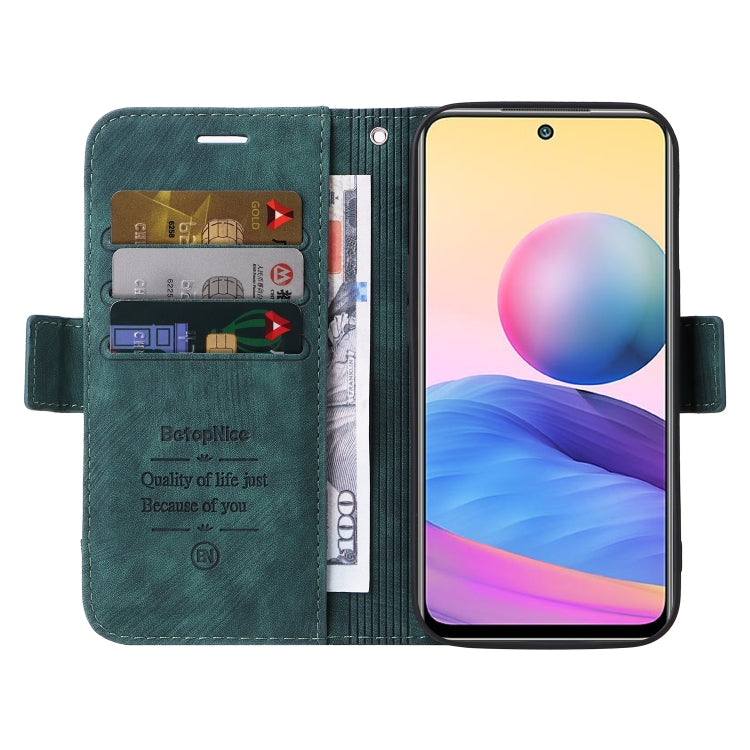 For Xiaomi Redmi Note 10 5G BETOPNICE Dual-side Buckle Leather Phone Case