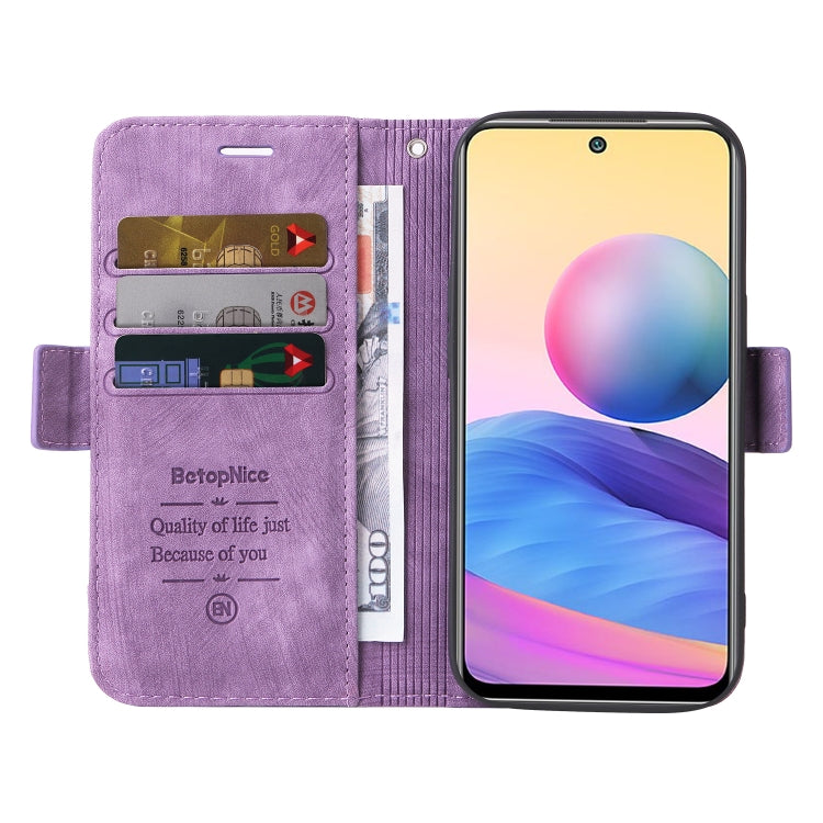 For Xiaomi Redmi Note 10 5G BETOPNICE Dual-side Buckle Leather Phone Case