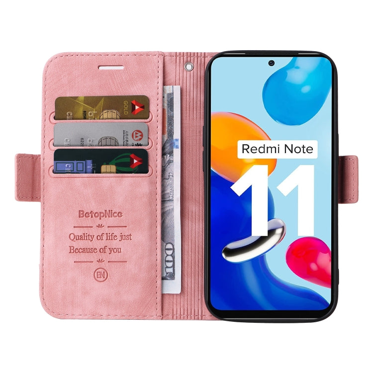 For Xiaomi Redmi Note 11 4G BETOPNICE Dual-side Buckle Leather Phone Case