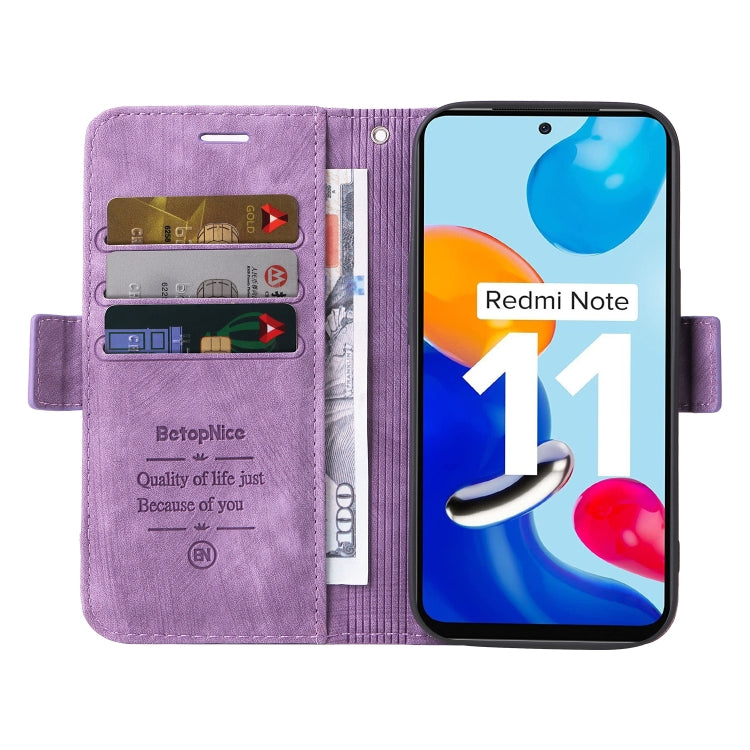 For Xiaomi Redmi Note 11 4G BETOPNICE Dual-side Buckle Leather Phone Case