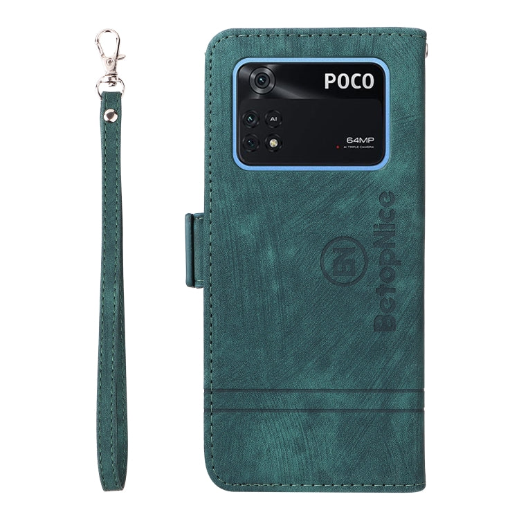 For Xiaomi Poco M4 Pro 4G BETOPNICE Dual-side Buckle Leather Phone Case