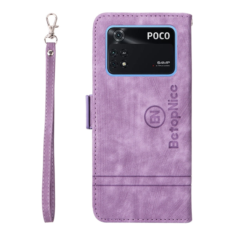 For Xiaomi Poco M4 Pro 4G BETOPNICE Dual-side Buckle Leather Phone Case