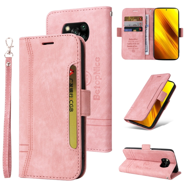 For Xiaomi Poco X3 NFC BETOPNICE Dual-side Buckle Leather Phone Case