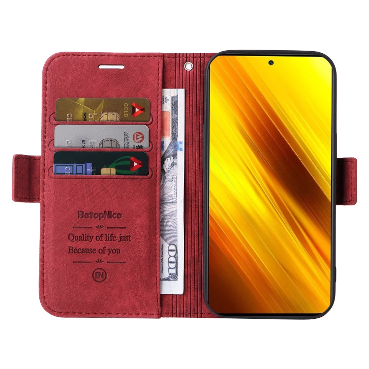 For Xiaomi Poco X3 NFC BETOPNICE Dual-side Buckle Leather Phone Case