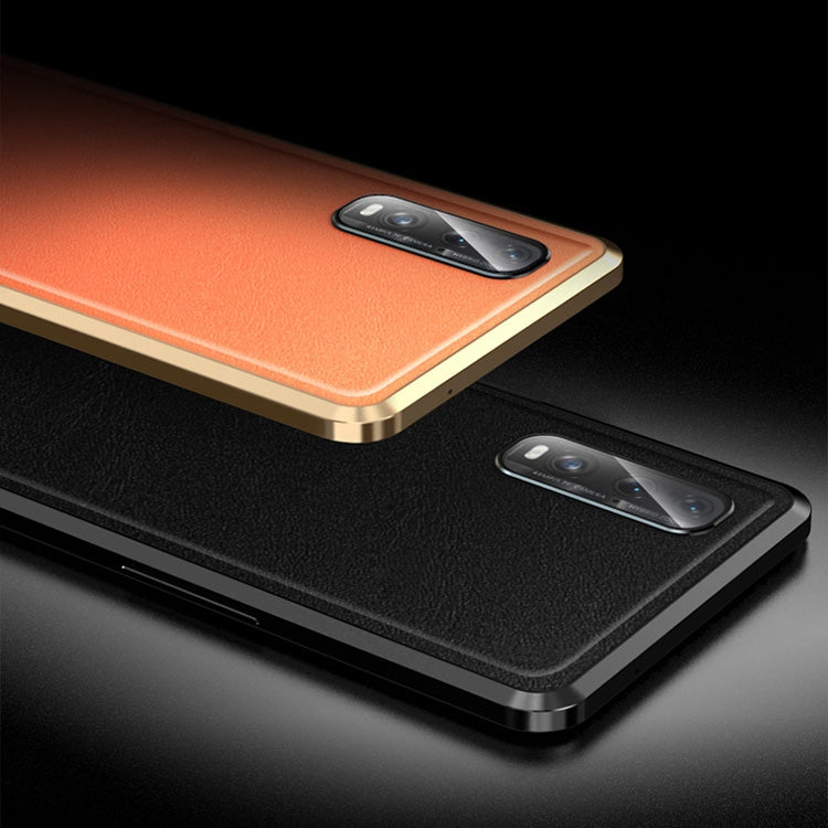 For OPPO Find X2 Shockproof Magnetic Attraction Leather Backboard + Tempered Glass Case with Camera Lens Protector Film