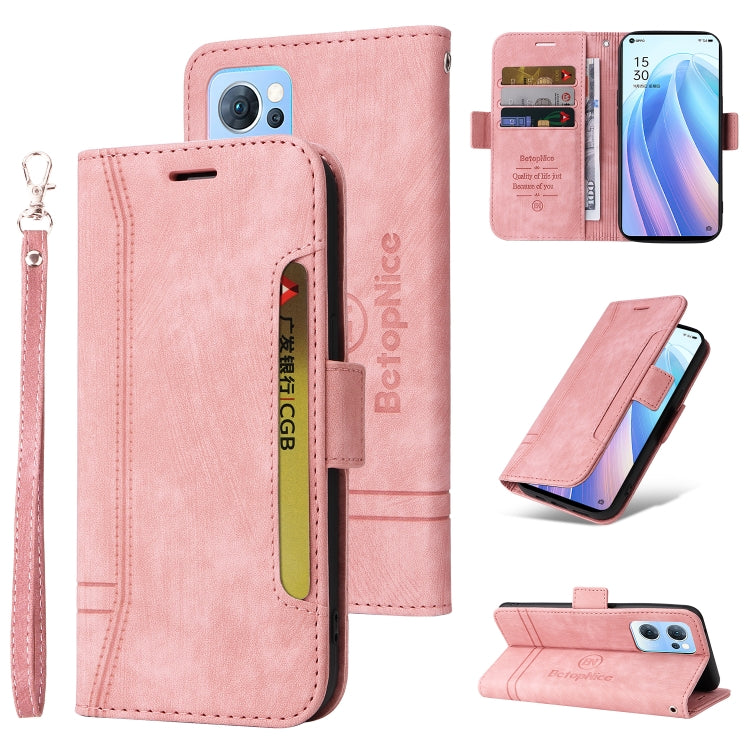 For OPPO Reno 7 5G Global / Find X5 Lite BETOPNICE Dual-side Buckle Leather Phone Case