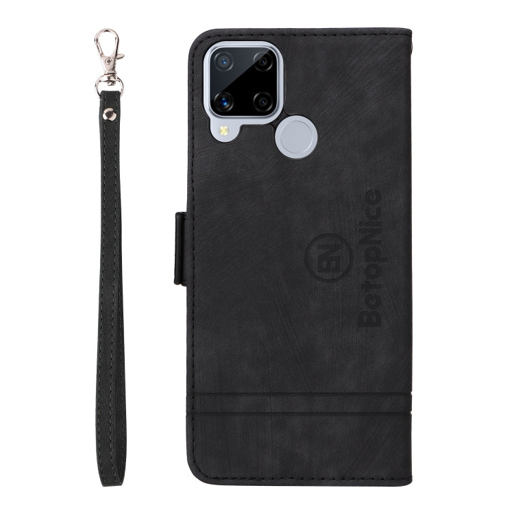 For Realme C15 BETOPNICE Dual-side Buckle Leather Phone Case