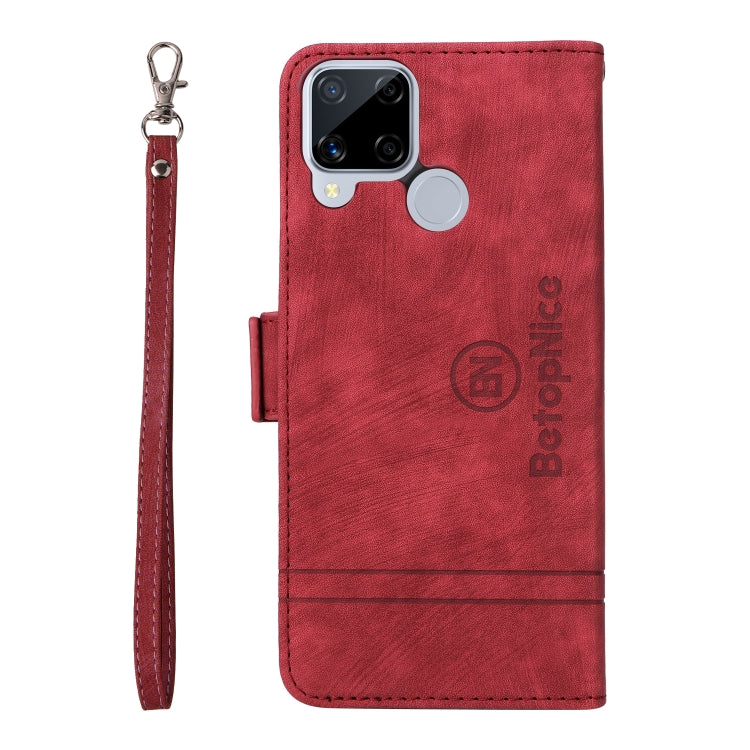 For Realme C15 BETOPNICE Dual-side Buckle Leather Phone Case