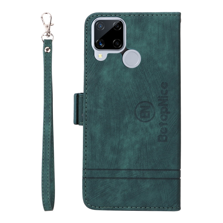 For Realme C15 BETOPNICE Dual-side Buckle Leather Phone Case