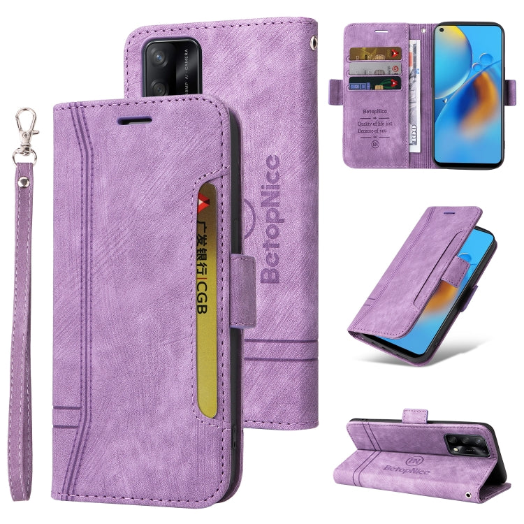 For OPPO A74 4G BETOPNICE Dual-side Buckle Leather Phone Case