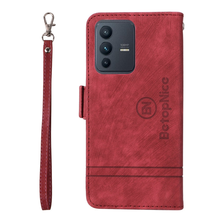 For vivo S12 BETOPNICE Dual-side Buckle Leather Phone Case