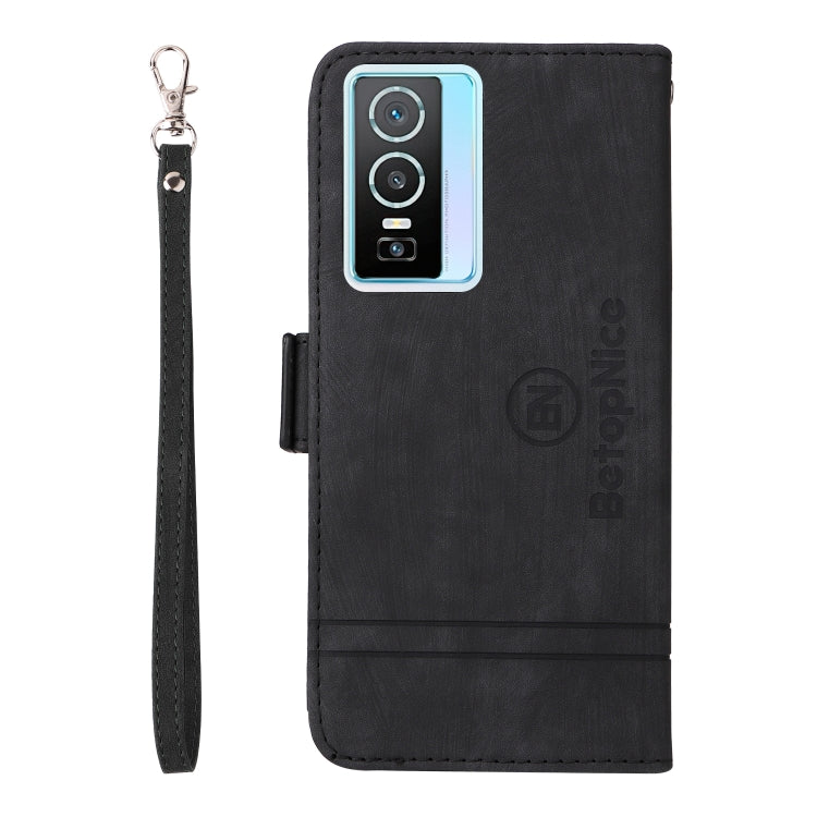 For vivo Y76 5G BETOPNICE Dual-side Buckle Leather Phone Case