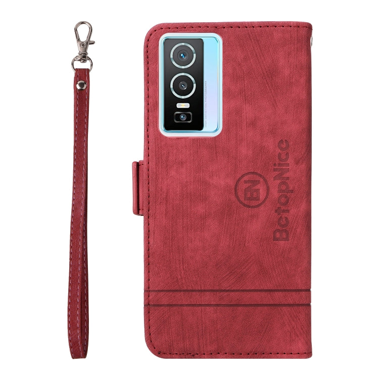 For vivo Y76 5G BETOPNICE Dual-side Buckle Leather Phone Case