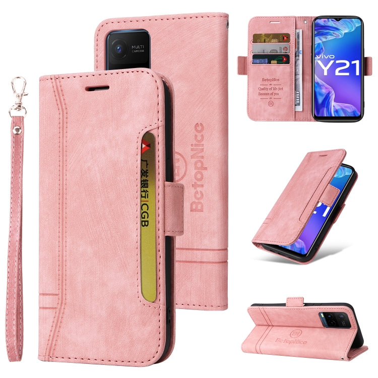 For vivo Y21 2021 BETOPNICE Dual-side Buckle Leather Phone Case