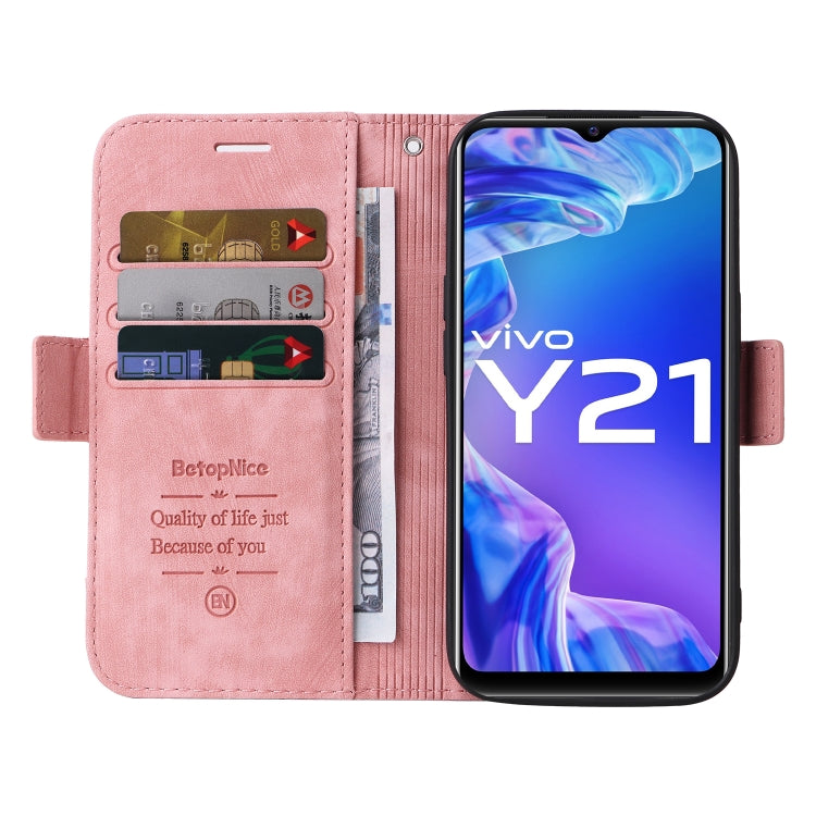 For vivo Y21 2021 BETOPNICE Dual-side Buckle Leather Phone Case
