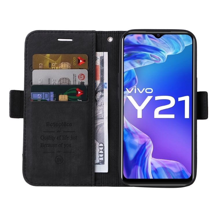 For vivo Y21 2021 BETOPNICE Dual-side Buckle Leather Phone Case