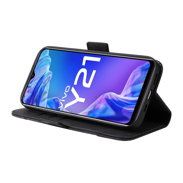 For vivo Y21 2021 BETOPNICE Dual-side Buckle Leather Phone Case