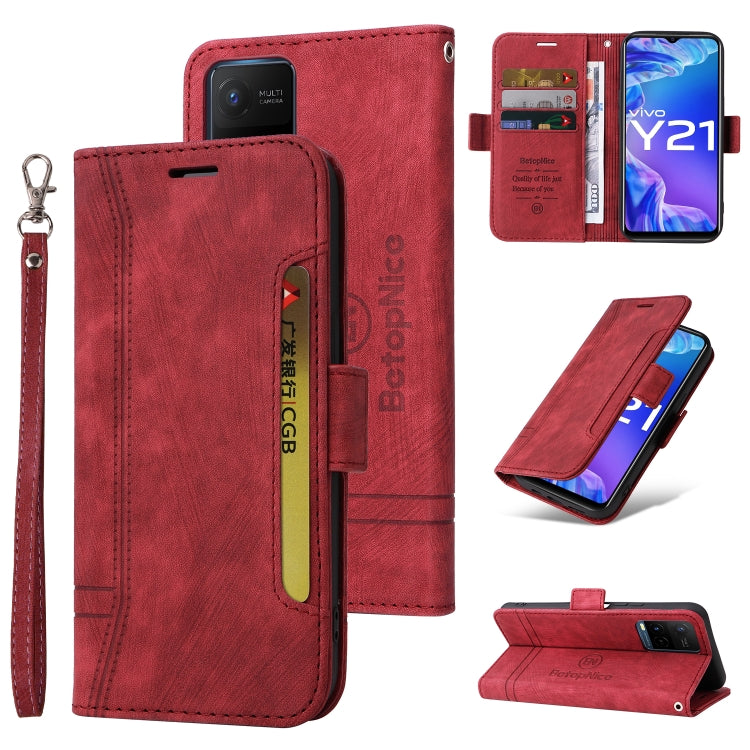 For vivo Y21 2021 BETOPNICE Dual-side Buckle Leather Phone Case