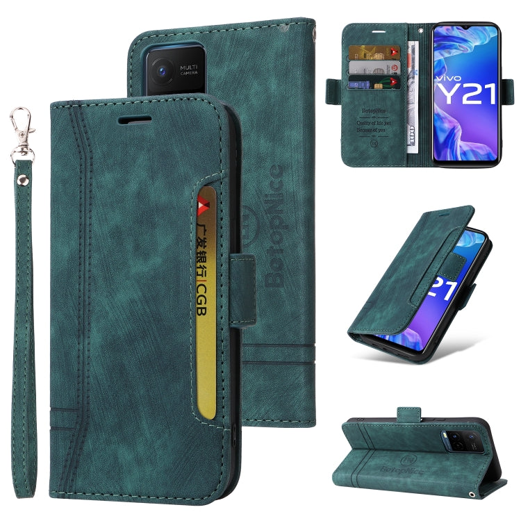 For vivo Y21 2021 BETOPNICE Dual-side Buckle Leather Phone Case