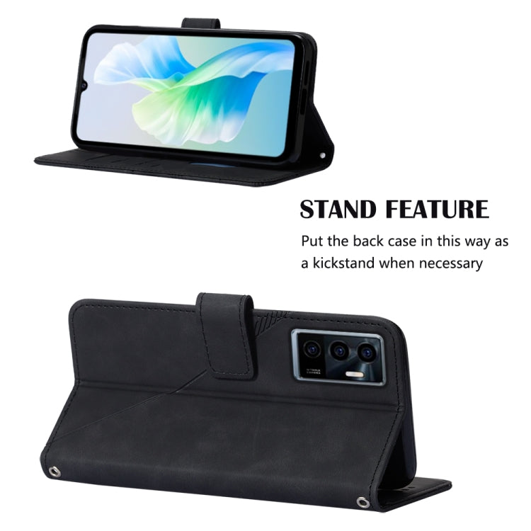 For vivo S10e 5G / V23e 4G&5G /Y75 4G Crossbody 3D Embossed Flip Leather Phone Case