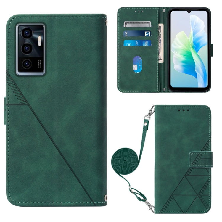 For vivo S10e 5G / V23e 4G&5G /Y75 4G Crossbody 3D Embossed Flip Leather Phone Case