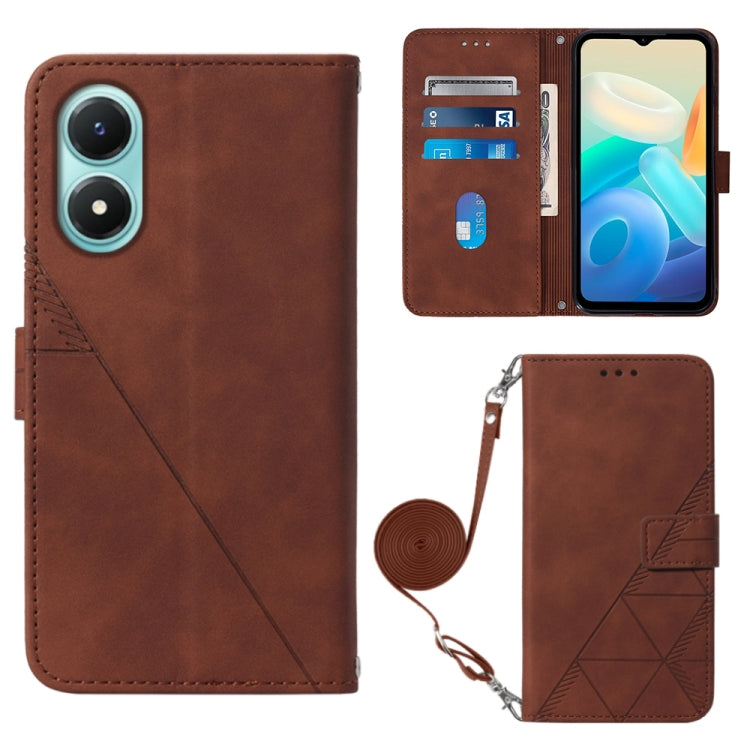 For vivo Y02s Crossbody 3D Embossed Flip Leather Phone Case