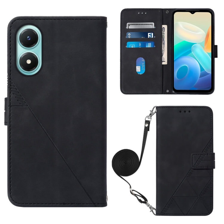For vivo Y02s Crossbody 3D Embossed Flip Leather Phone Case