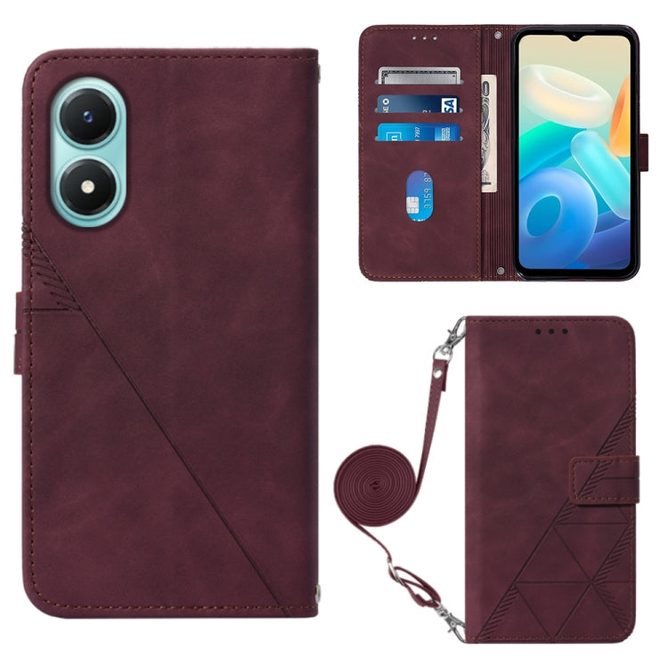For vivo Y02s Crossbody 3D Embossed Flip Leather Phone Case